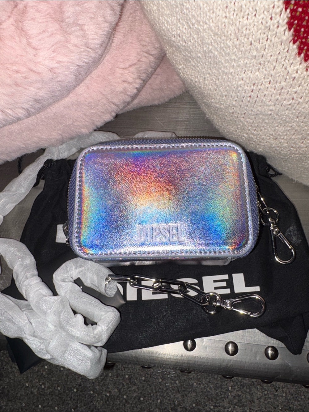 Diesel Iridescent Mini Bag in Holographic Rainbow